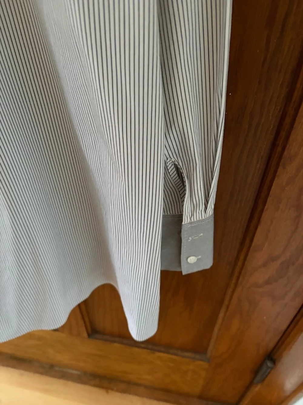 Lafayette 148 New York Striped Top - Black & White Long Button Down Shirt Size S - Picture 8 of 11